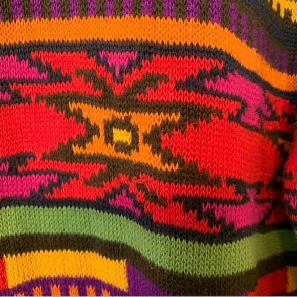 United Colors of Benetton Mens Southwest Aztec sweater EUC - Picture 4 of 6